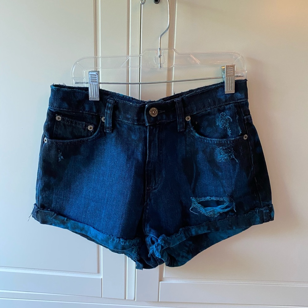 LF Carmar Blue Tie Dye High Waisted Denim Shorts